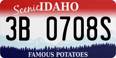 ID license plate 3B0708S