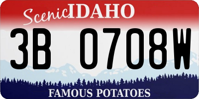 ID license plate 3B0708W