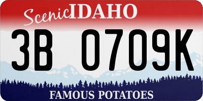 ID license plate 3B0709K
