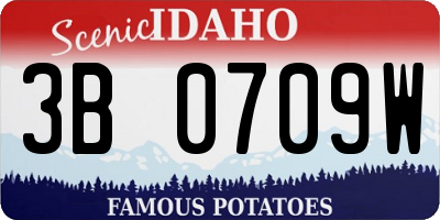 ID license plate 3B0709W