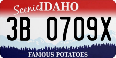 ID license plate 3B0709X