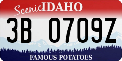 ID license plate 3B0709Z