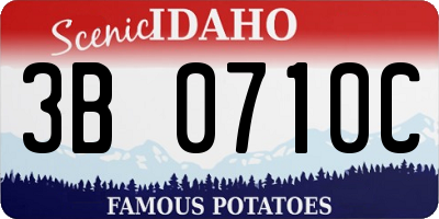 ID license plate 3B0710C