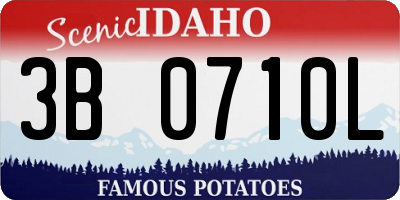 ID license plate 3B0710L