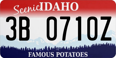 ID license plate 3B0710Z