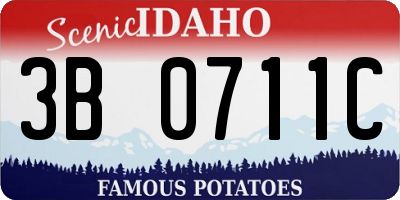 ID license plate 3B0711C