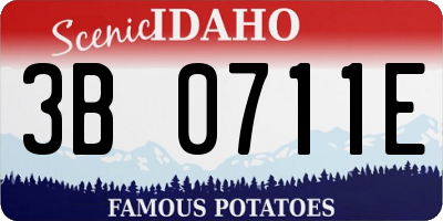 ID license plate 3B0711E