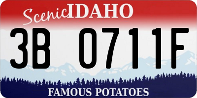 ID license plate 3B0711F