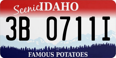 ID license plate 3B0711I