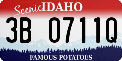 ID license plate 3B0711Q