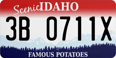 ID license plate 3B0711X