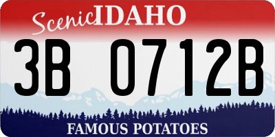 ID license plate 3B0712B
