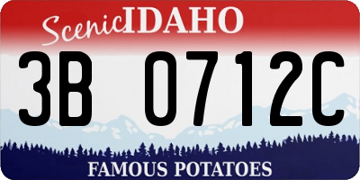 ID license plate 3B0712C
