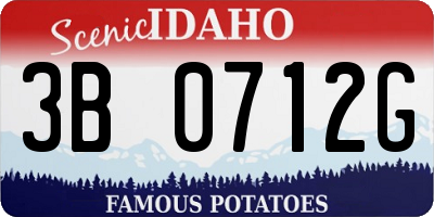 ID license plate 3B0712G