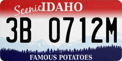 ID license plate 3B0712M