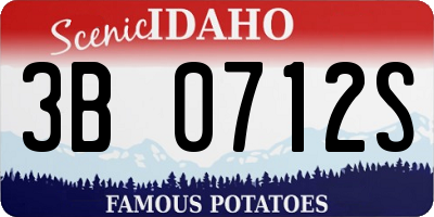 ID license plate 3B0712S