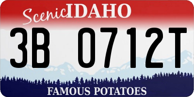ID license plate 3B0712T