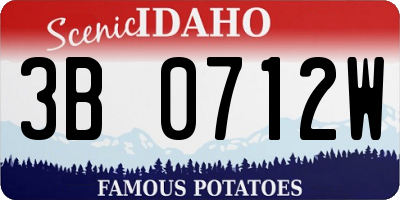 ID license plate 3B0712W
