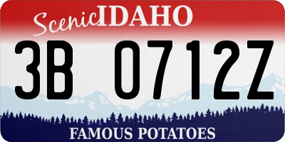 ID license plate 3B0712Z