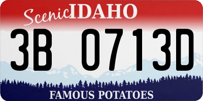 ID license plate 3B0713D