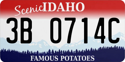 ID license plate 3B0714C