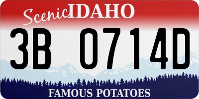 ID license plate 3B0714D