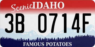 ID license plate 3B0714F