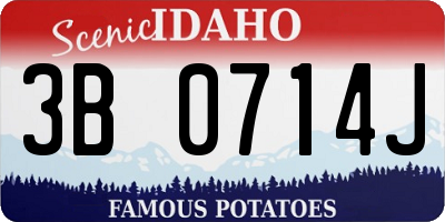 ID license plate 3B0714J
