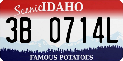 ID license plate 3B0714L