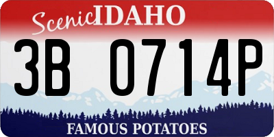 ID license plate 3B0714P