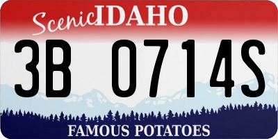 ID license plate 3B0714S