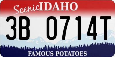 ID license plate 3B0714T
