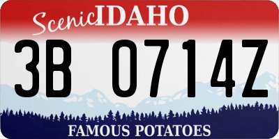 ID license plate 3B0714Z