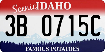 ID license plate 3B0715C