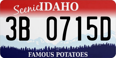 ID license plate 3B0715D