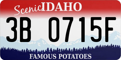 ID license plate 3B0715F