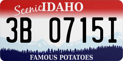 ID license plate 3B0715I