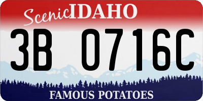 ID license plate 3B0716C