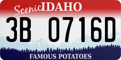ID license plate 3B0716D
