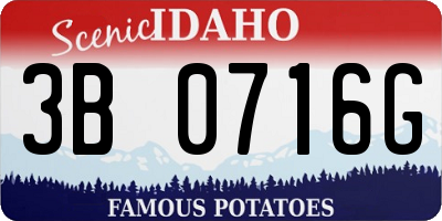 ID license plate 3B0716G