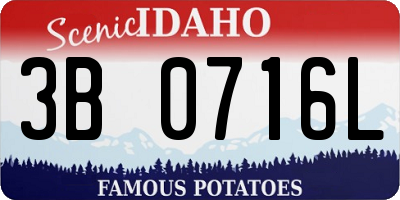 ID license plate 3B0716L