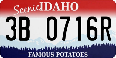 ID license plate 3B0716R