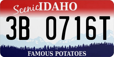 ID license plate 3B0716T