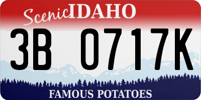 ID license plate 3B0717K
