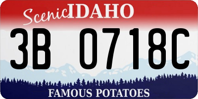 ID license plate 3B0718C