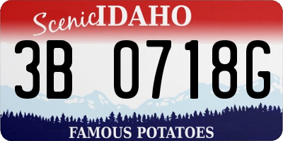 ID license plate 3B0718G