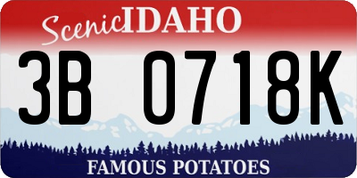 ID license plate 3B0718K