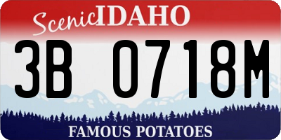 ID license plate 3B0718M