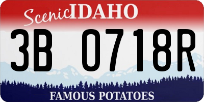 ID license plate 3B0718R
