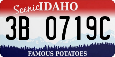 ID license plate 3B0719C